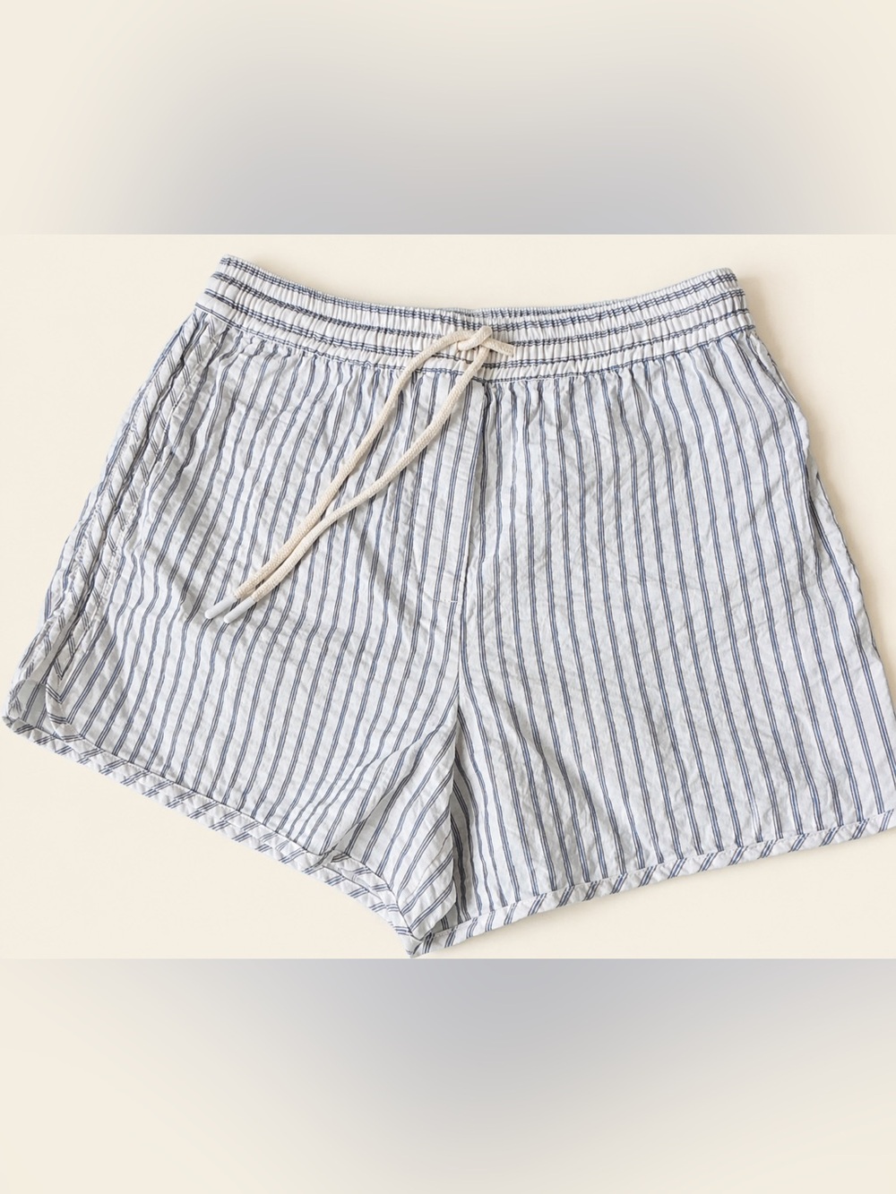 Zara 100% cotton Striped Blue & White Women’s Drawstring Shorts